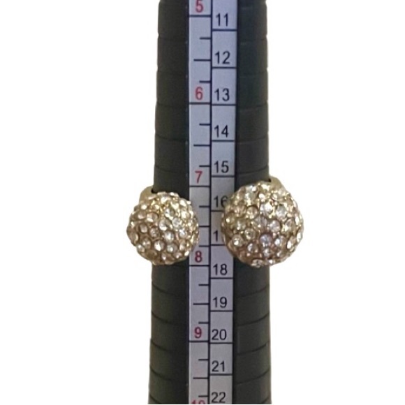 Vintage Open Cuff Pave Crystal Double Dome Disco Ball Crystal Ball Cluster Ring - Picture 6 of 11